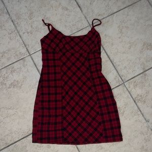 Wild Fable Women's Red and Black Plaid Dress
